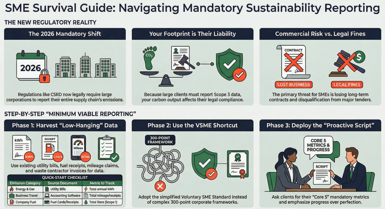 Diagram illustrating the three scopes of carbon emissions: Scope 1 (direct), Scope 2 (purchased energy), and Scope 3 (supply chain and value chain)
